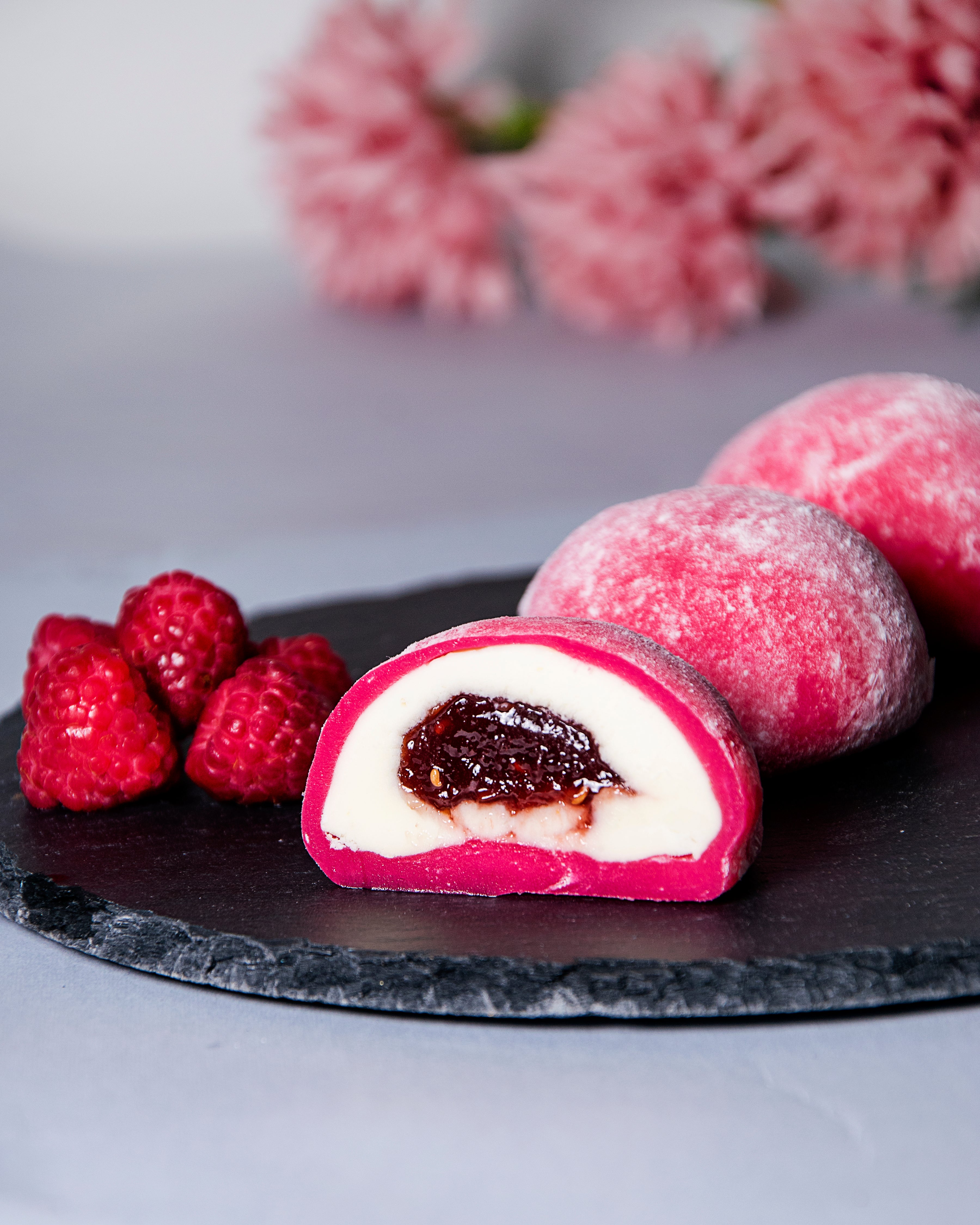 Bandeja Mochi de cheesecake frambuesa (Precio IVA incluído)